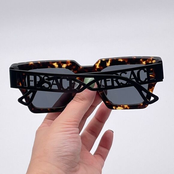 BRAND NEW VERSACE VE4431 514887 Havana/Dark Grey Women Sunglasses - Picture 8 of 11